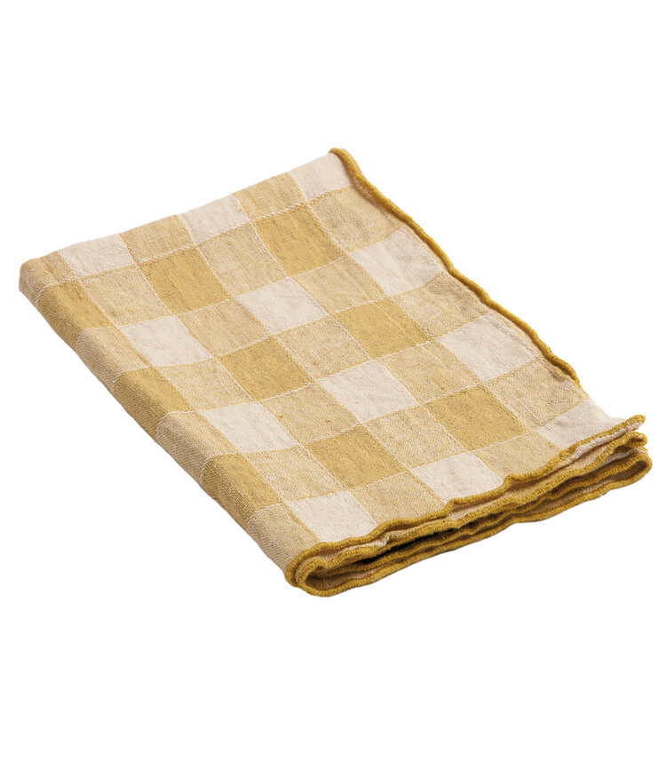 Maison de Vacances Napkin bourdon, canvas vintage vichy - paille/bourdon paille