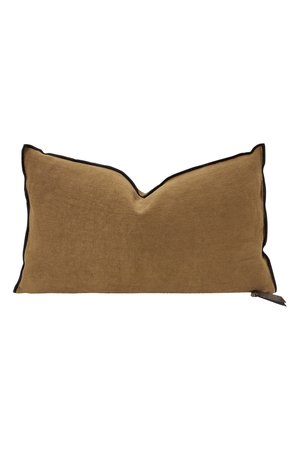 Maison de Vacances Cushion vice versa, stone washed linen - havane