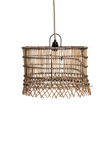 Suspension lamp date palm with frills 'cylindre'