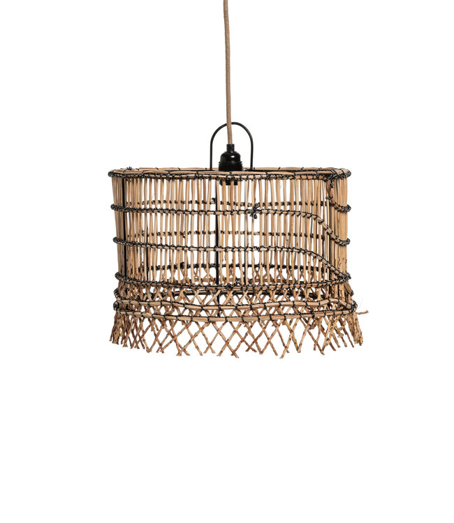Suspension lamp date palm with frills 'cylindre'