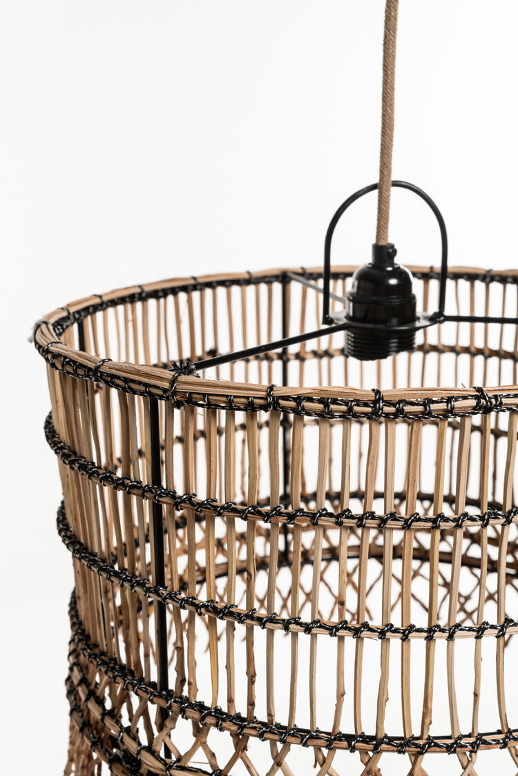 Suspension lamp date palm with frills 'cylindre'