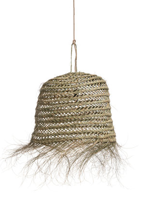 Suspension lamp seagrass with frills 'pot geant'