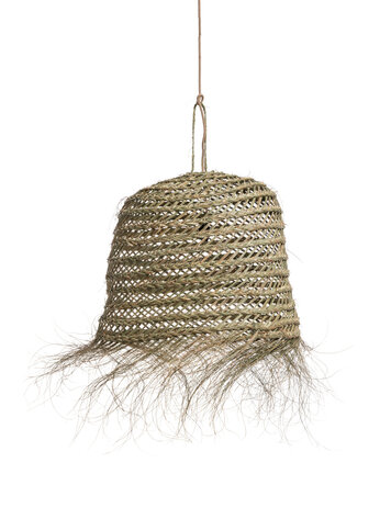 Suspension lamp seagrass with frills 'pot geant'