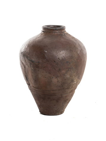 Oude bruine rijstwijnkruik #7