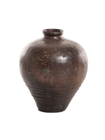 Oude bruine rijstwijnkruik #8