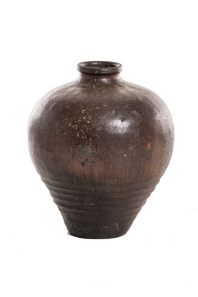 Oude bruine rijstwijnkruik #8