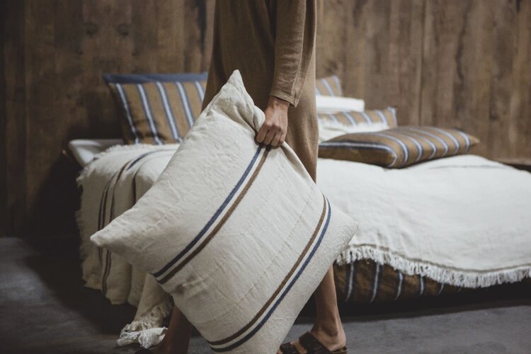 Libeco Auburn deco cushion - stripe