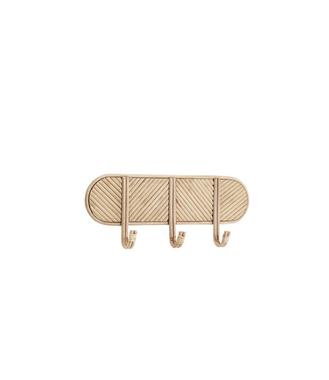 Rattan coat rack