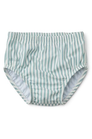 Liewood Anthony baby swim pants seersucker - sea blue/white