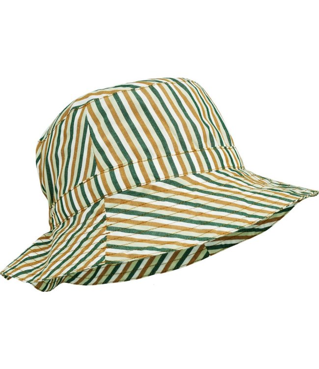 Sander sun hat - stripe: dusty mint 