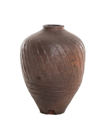 Oude bruine rijstwijnkruik #5