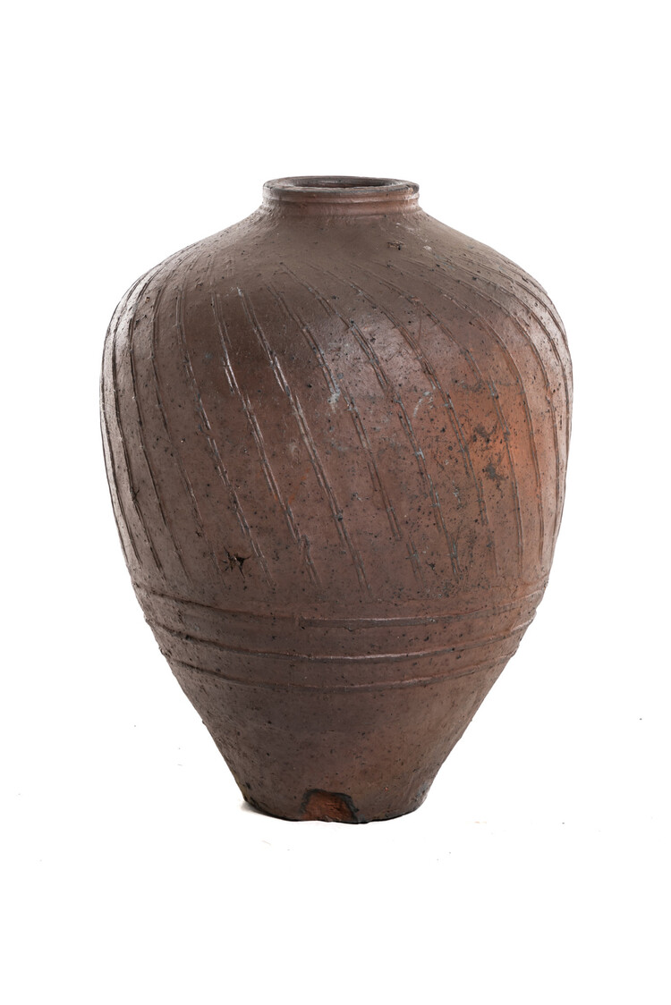 Old brown rice wine jar #5