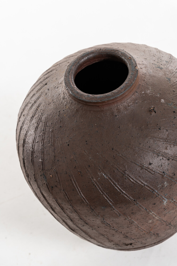 Old brown rice wine jar #5