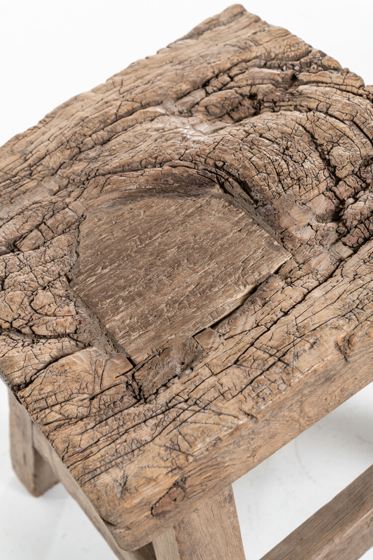 Old rectangular side table elm wood #15