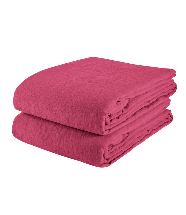 Linge Particulier Flat sheet linen - tyrian pink