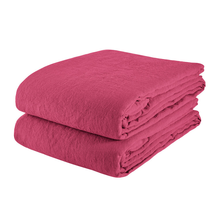 Linge Particulier Flat sheet linen - tyrian pink