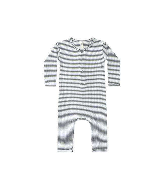 Quincy Mae Ribbed baby jumpsuit - indigo stripe