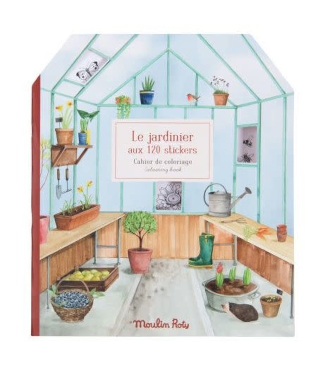 Stickerboek De tuinier 'Le jardin du Moulin'