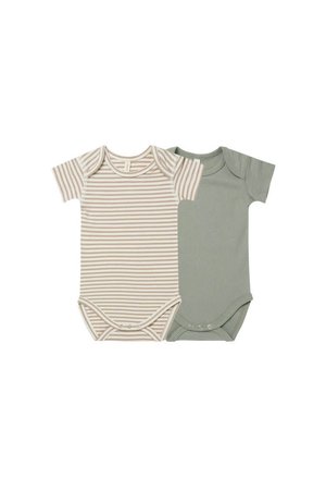Quincy Mae Jersey body - 2-pack - spruce/warm grey