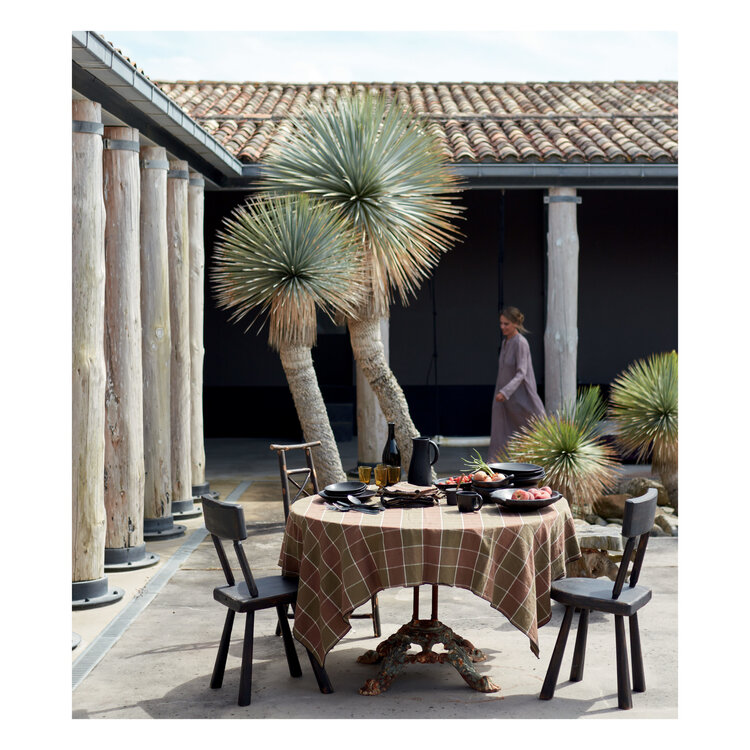 Maison de Vacances Tablecloth bourdon, canvas mimi nara - kaki/bourdon noir