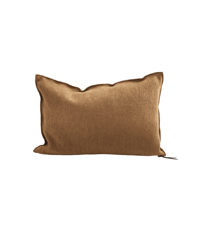 Cushion vice versa, tufted canvas upcycled - rusty