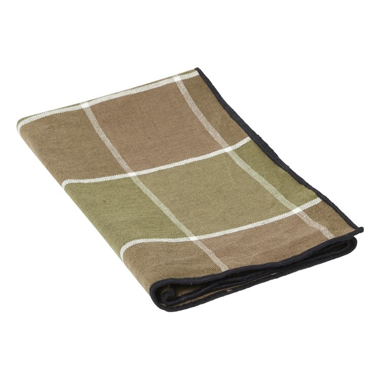 Maison de Vacances Napkin bourdon, canvas mimi nara - nara kaki/bourdon noir