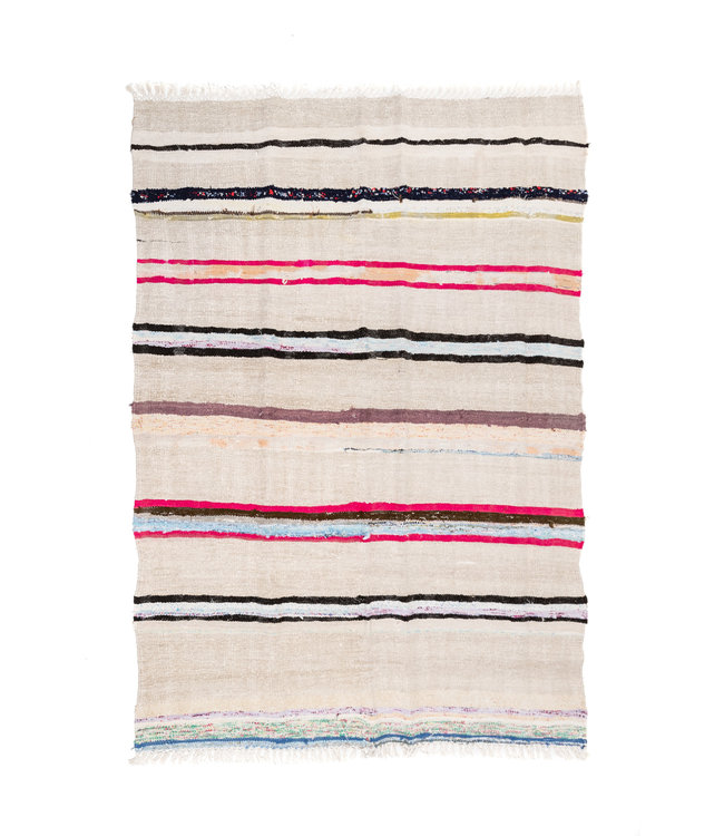 Vintage hemp rug, multicolor #10 - Turkey - 210 x 158cm