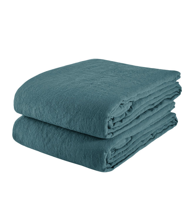 Flat sheet linen - ocean blue