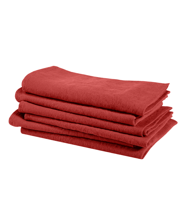 Linge Particulier Napkin linen - carmine red