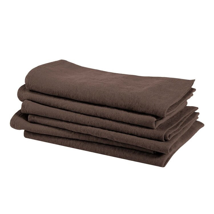 Linge Particulier Servet linnen - dark brown