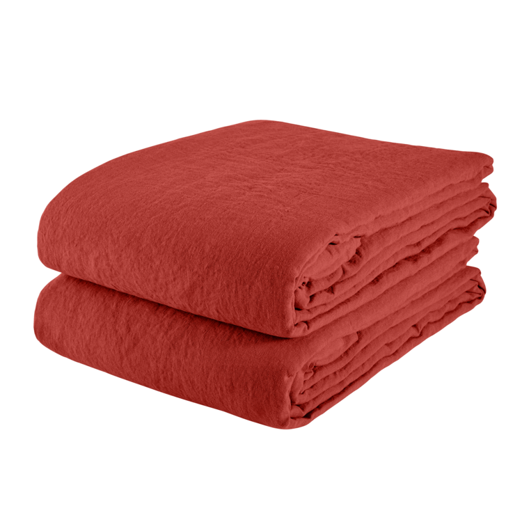 Linge Particulier Tablecloth linen - carmine red