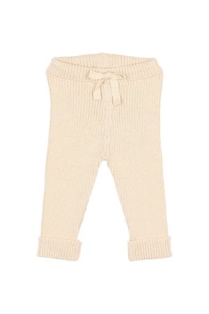 Buho Newborn rib knit legging - ecru