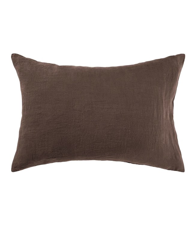 Linge Particulier Kussensloop linnen - dark brown