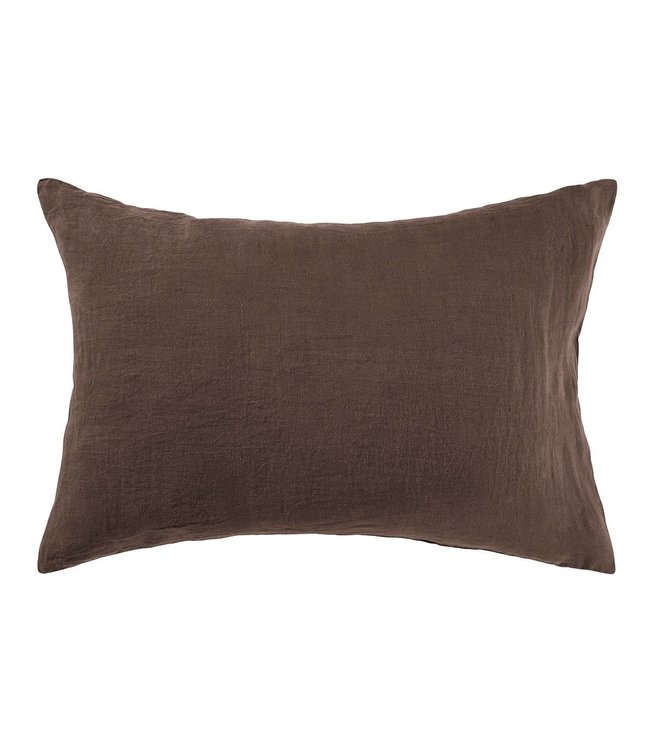 Pillow case linen - dark brown
