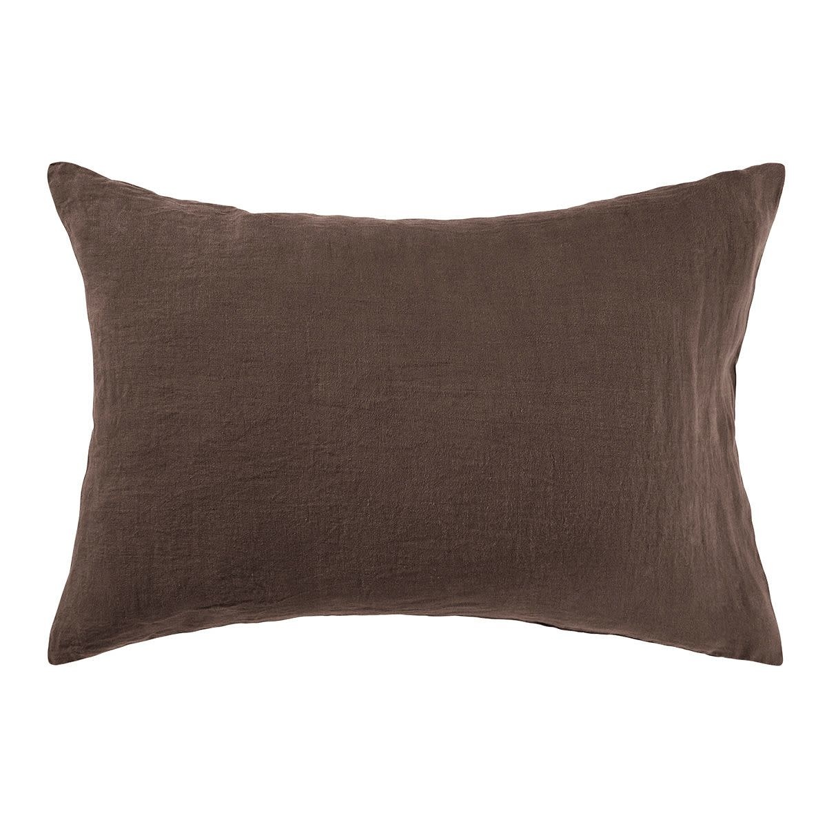 Pillow case linen dark brown • Couleur Locale