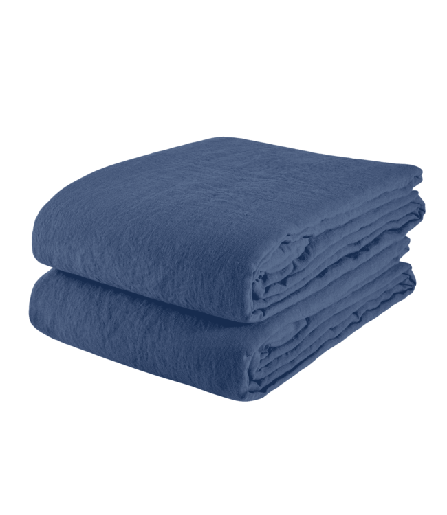 Duvet cover linen - atlantic blue