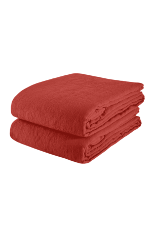 Linge Particulier Duvet cover linen - carmine red