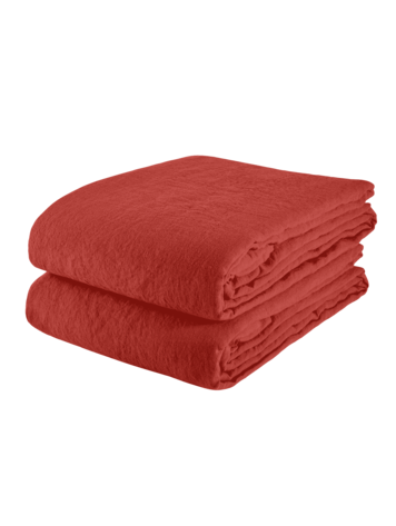 Linge Particulier Duvet cover linen - carmine red