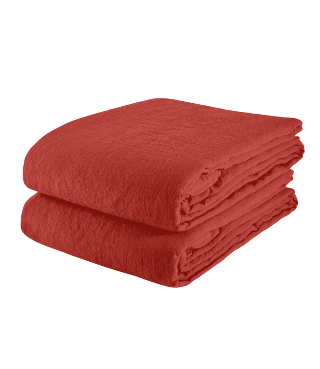 Duvet cover linen - carmine red