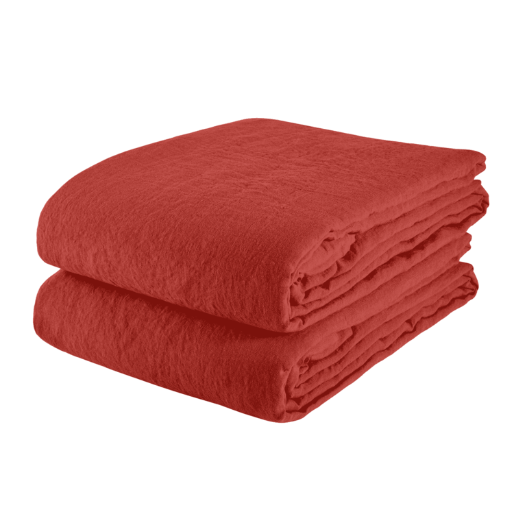 Linge Particulier Duvet cover linen - carmine red