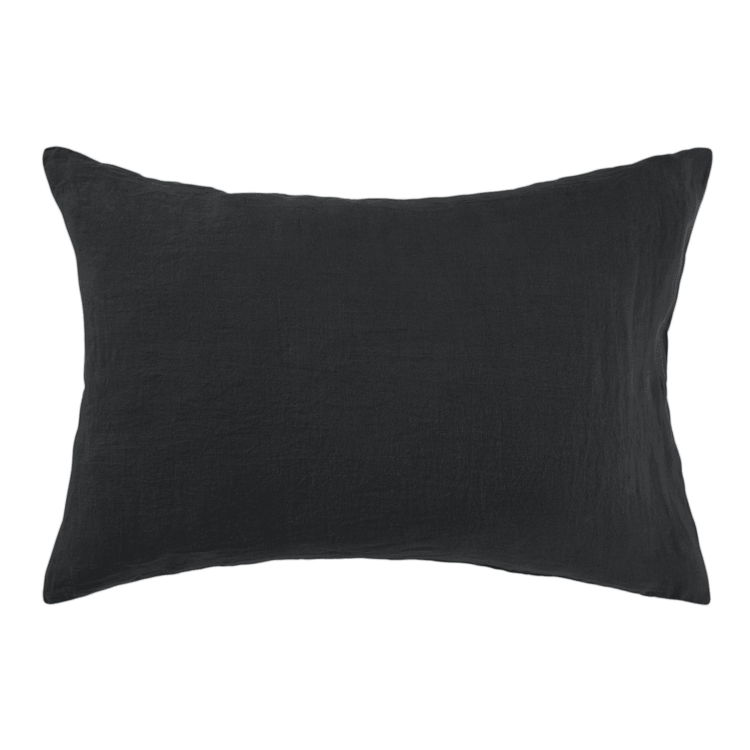 Linge Particulier Pillow case linen - black