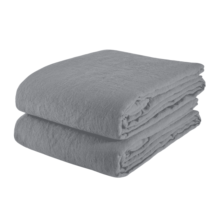 Linge Particulier Flat sheet linen - blue grey