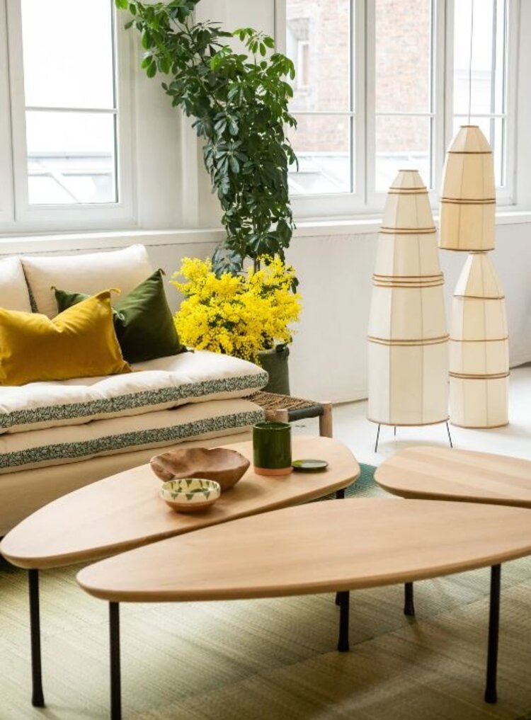 Caravane Bell lamp abaca & bamboo - natural