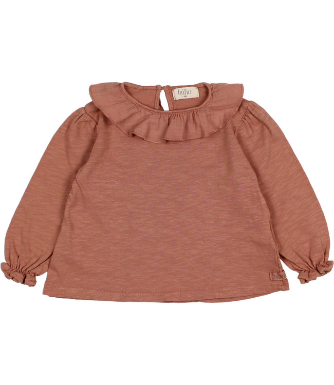 Baby frill collar t-shirt - old rose