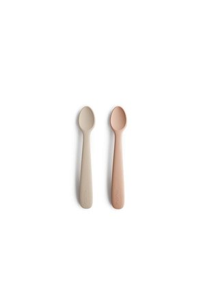 Mushie Baby spoon - set of 2 - blush/shifting sand