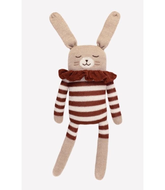 Main Sauvage Big bunny soft toy - sienna striped romper