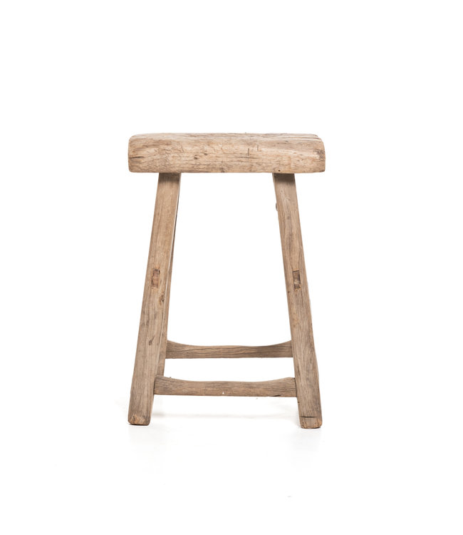 Old stool weathered elm wood #70