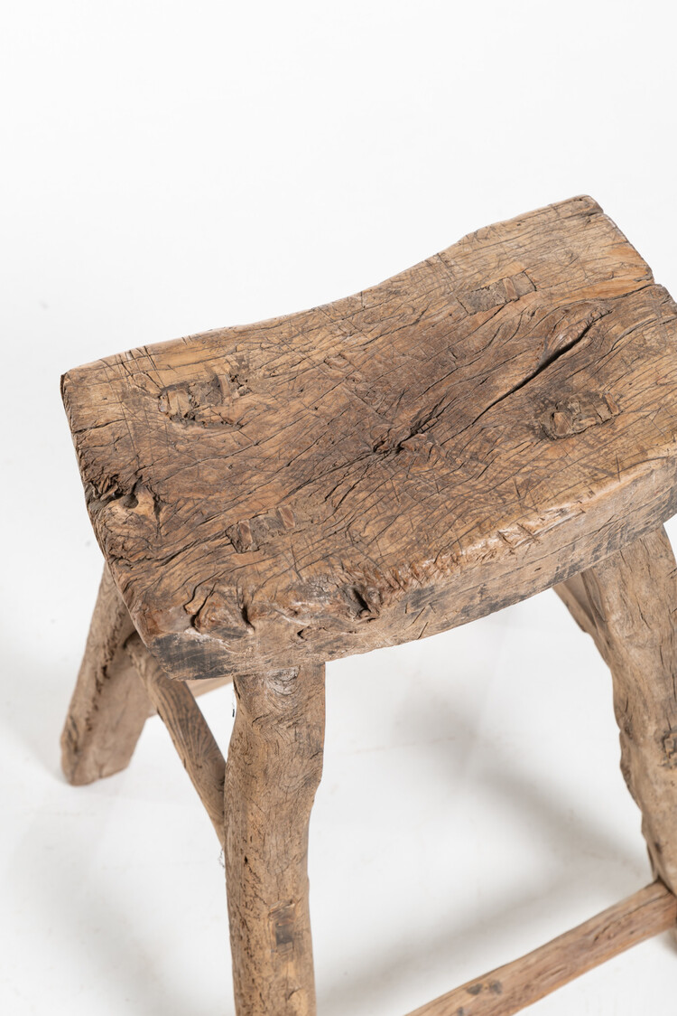 Old stool weathered elm wood #69