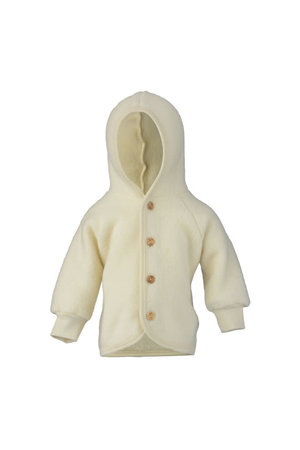 Engel Natur Hooded jacket with wooden buttons - natural