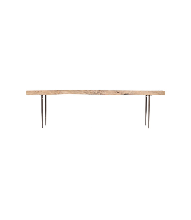 Lange sidetable met metalen poten olm - 284cm